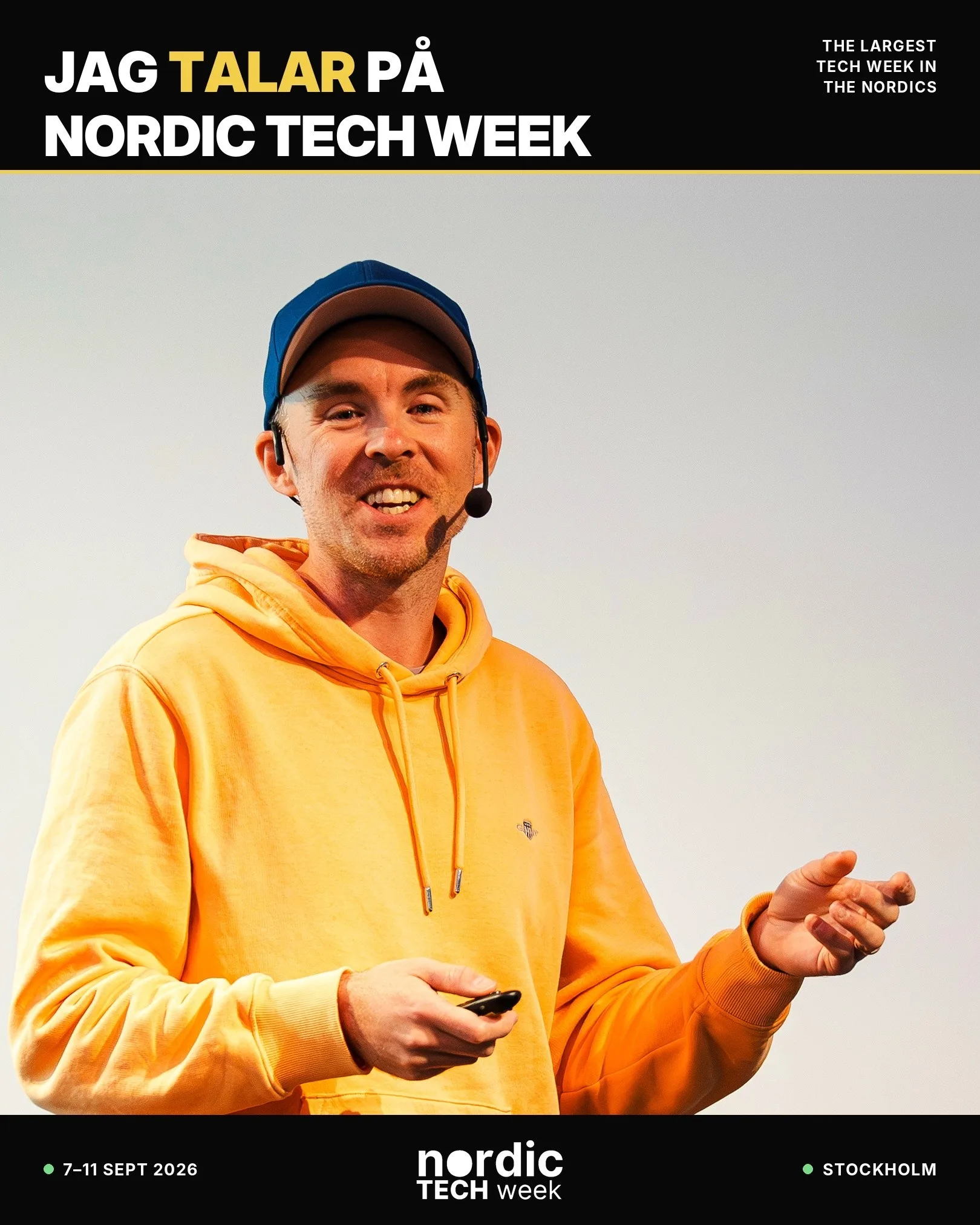 Sibbe Silvén talar på Tech Open under Nordic Tech Week